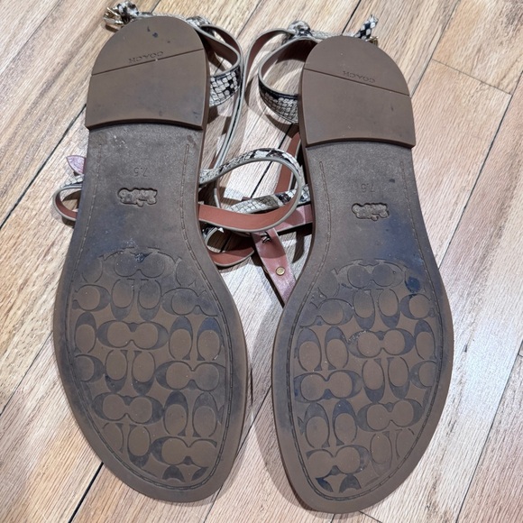 COACH Snake Print Sandals in size 7.5 - Picture 8 of 11